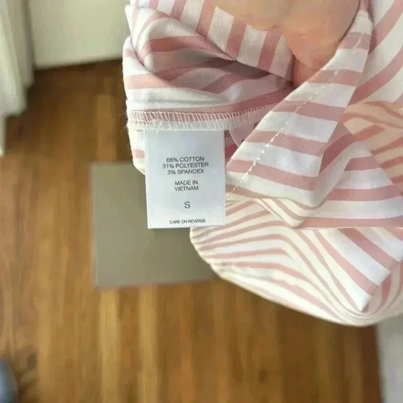 NWT size S NY&Co pink stripped button up top - Picture 6 of 6